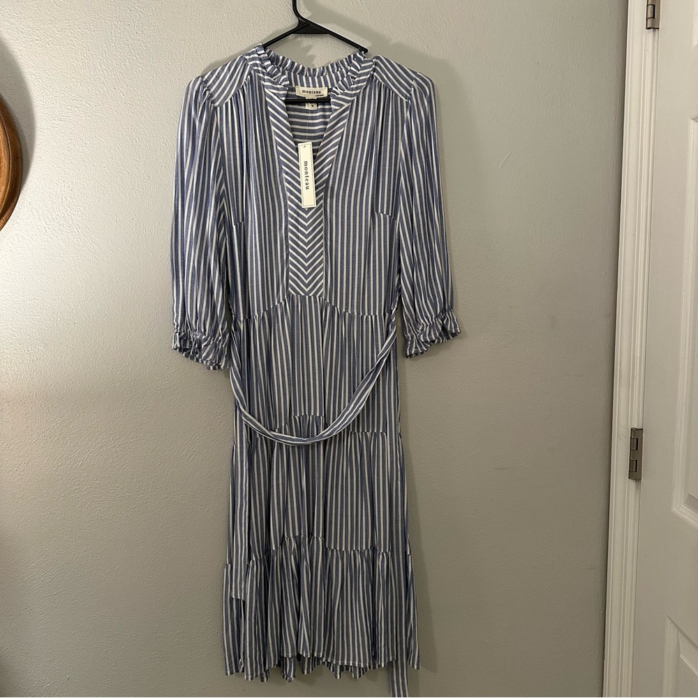 Monteau blue and white dress